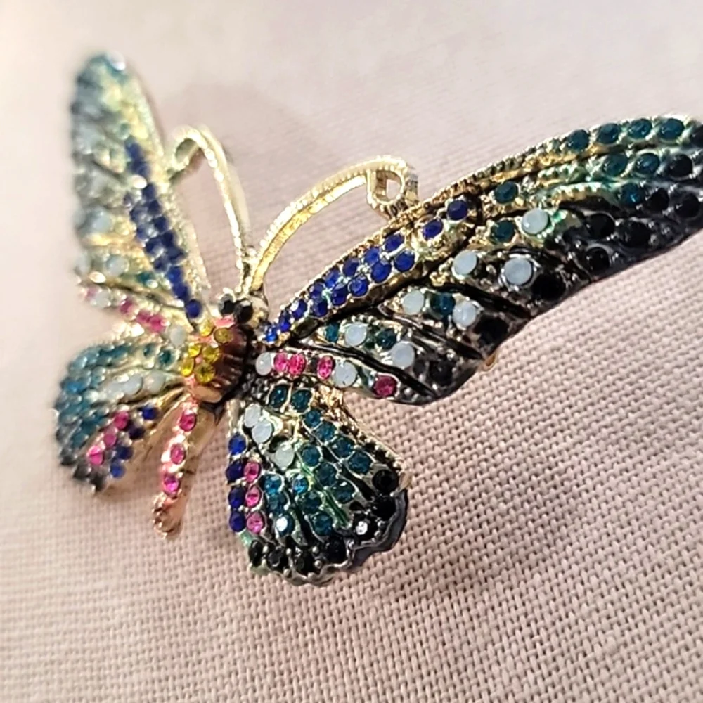 Cottagecore Elegant Multicolor Butterfly Brooch
